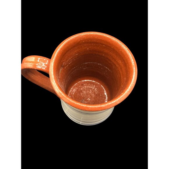 Handpainted Madrid New Mexico Pottery Mug & Plate Set Signed Blue White Terracot - Picture 6 of 10